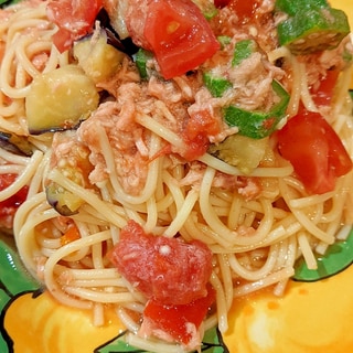 冷製トマトと茄子のスパゲティー